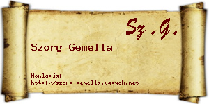 Szorg Gemella névjegykártya